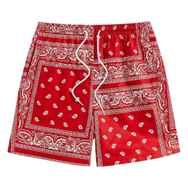 Pánske šortkové plavky Polyester Jednofarebné So znakmi Na šnúrku Letné plážové k bazénu Športový štýl červená S