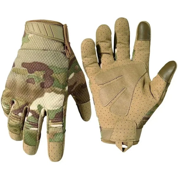 Pánské taktické rukavice Vojenské rukavice na dotykový displej Sportovní vojenské rukavice Paintballové rukavice khaki S