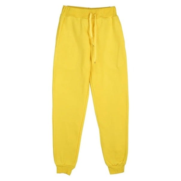 Pánské tepláky jednobarevné s kapsami na tkaničku polyester Pohodlné a stylové pro každodenní nošení a volnočasové aktivity žlutá XXS