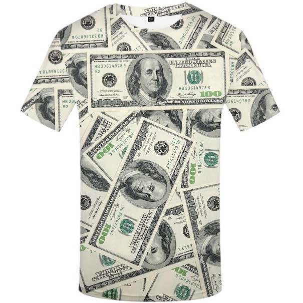 Pánské tričko s 3D potiskem - Dolary L