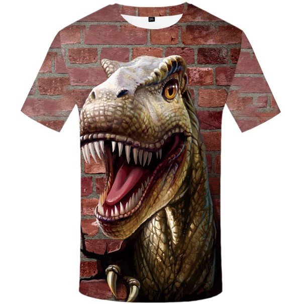 Pánske tričko s 3D potlačou - Dinosaurus XXL