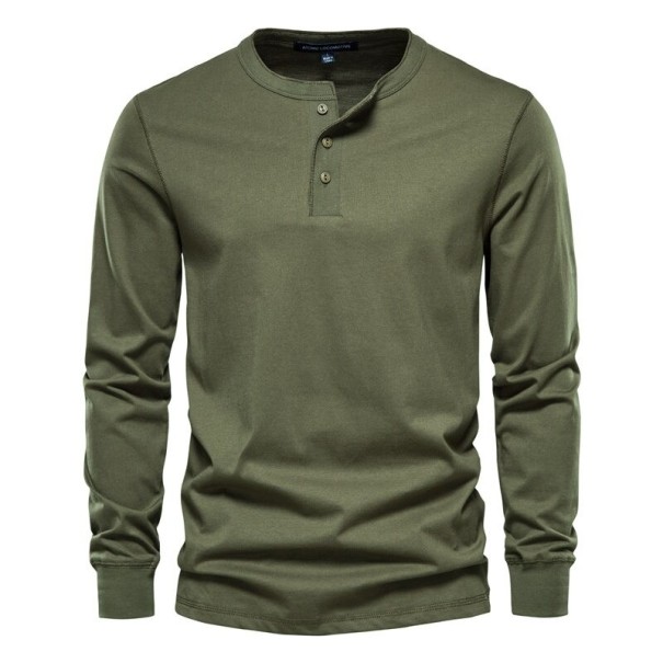 Pánske tričko s dlhým rukávom T2140 armádny zelená XS