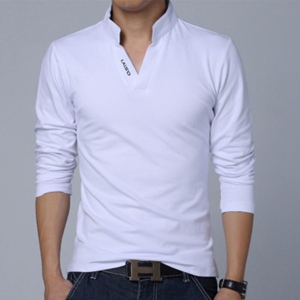 Pánske tričko s dlhým rukávom T2297 biela XS