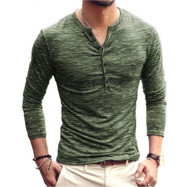Pánské tričko s dlouhým rukávem T2158 armádní zelená L