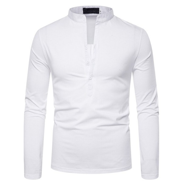 Pánské tričko s dlouhým rukávem T2222 bílá L