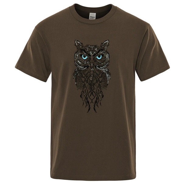 Pánske tričko so sovou T2164 kávová L