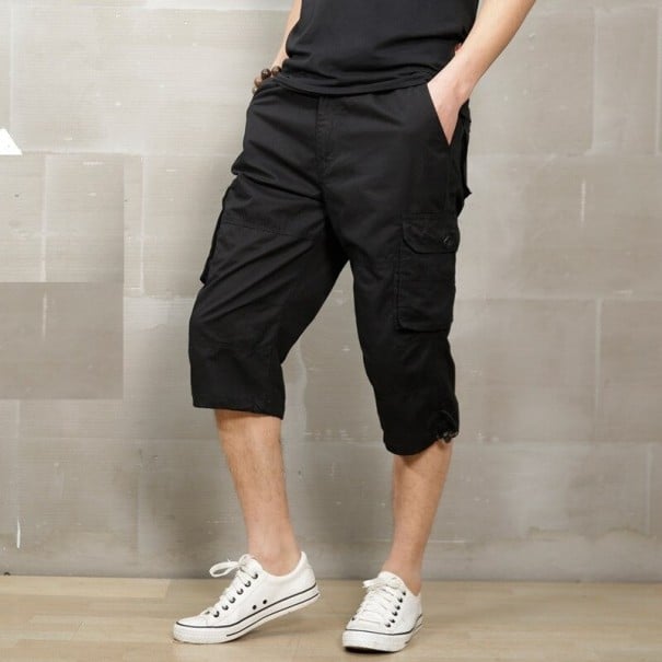 Pánske trojštvrťové nohavice F1507 čierna S