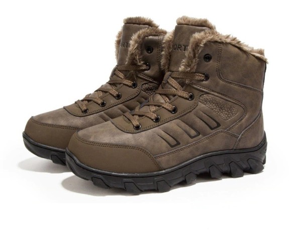 Pánske zimné členkové topánky s kožúškom J1543 hnedá 39