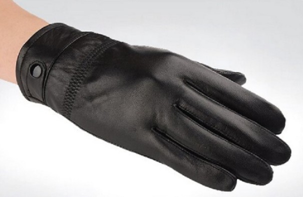 Pánske zimné kožené rukavice J1545 čierna