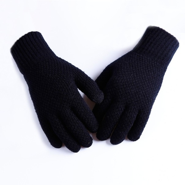 Pánske zimné pletené rukavice čierna
