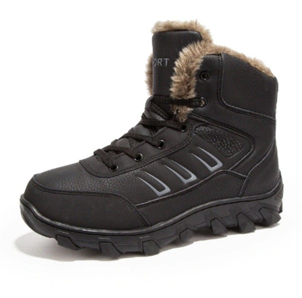 Pánské zimní kotníkové boty J1541 černá 48