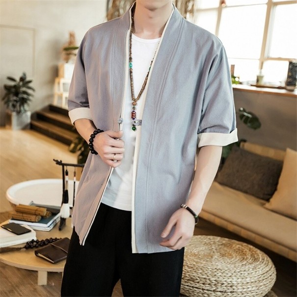 Pánský cardigan A1924 šedá S