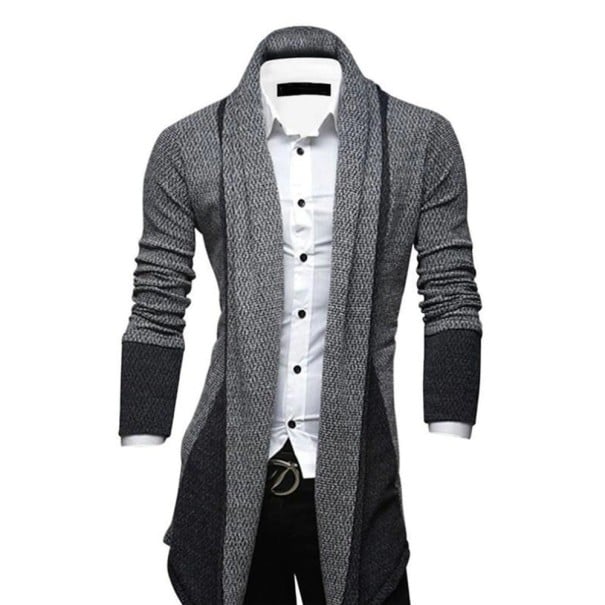 Pánský cardigan F303 šedá L