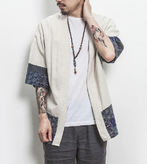 Pánsky cardigan F726 béžová XS