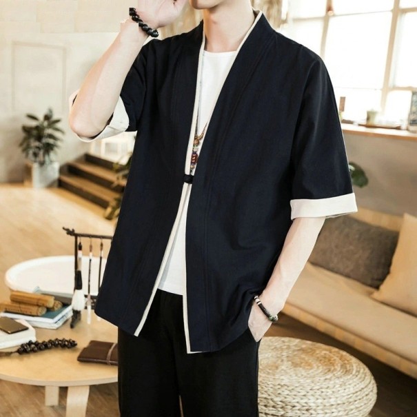 Pánsky cardigan F837 čierna XXL