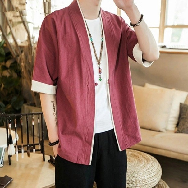 Pánský cardigan F837 cihlová XS