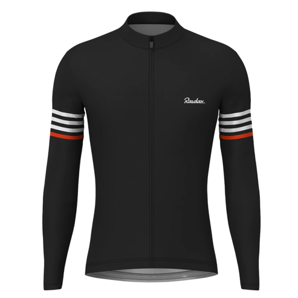 Pánský cyklistický dres s dlouhým rukávem na zip pro cyklistiku a sport černá XS