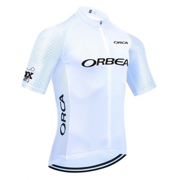 Pánský cyklistický dres s krátkým rukávem na zip, 3 zadní kapsy, pro cyklistiku, sport a volnočasové aktivity bílá XXS