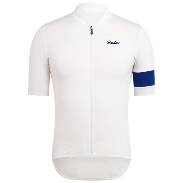 Pánský cyklistický dres s krátkým rukávem na zip pro cyklistiku a sport bílá XL