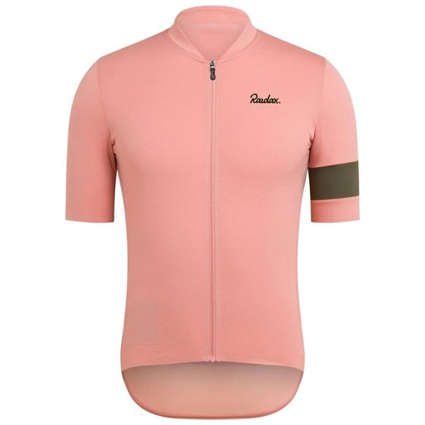Pánský cyklistický dres s krátkým rukávem na zip pro cyklistiku a sport růžová XL