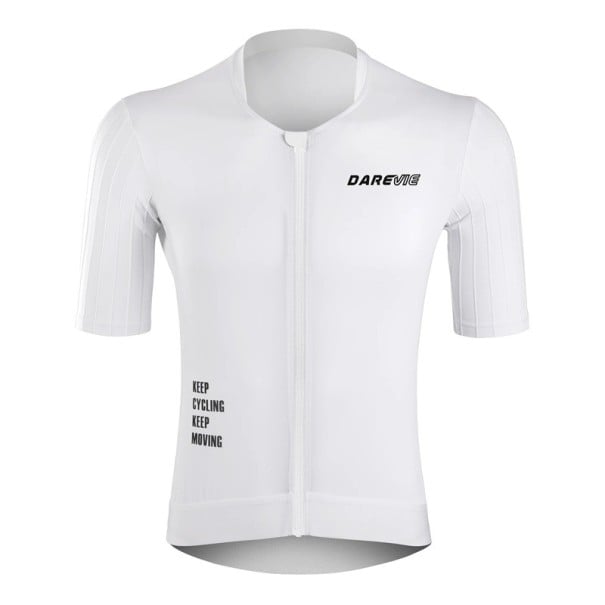 Pánský cyklistický dres s krátkým rukávem na zip, pro cyklistiku, sport a volnočasové aktivity bílá XS
