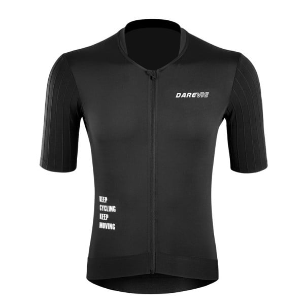 Pánský cyklistický dres s krátkým rukávem na zip, pro cyklistiku, sport a volnočasové aktivity černá XS