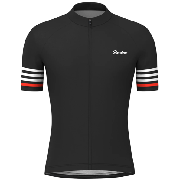 Pánský cyklistický dres s krátkým rukávem na zip pro cyklistiku, sport a volnočasové aktivity černá XXS
