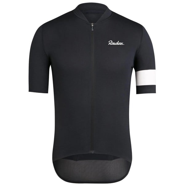 Pánský cyklistický dres s krátkým rukávem na zip pro cyklistiku, sport a volnočasové aktivity černá XXS