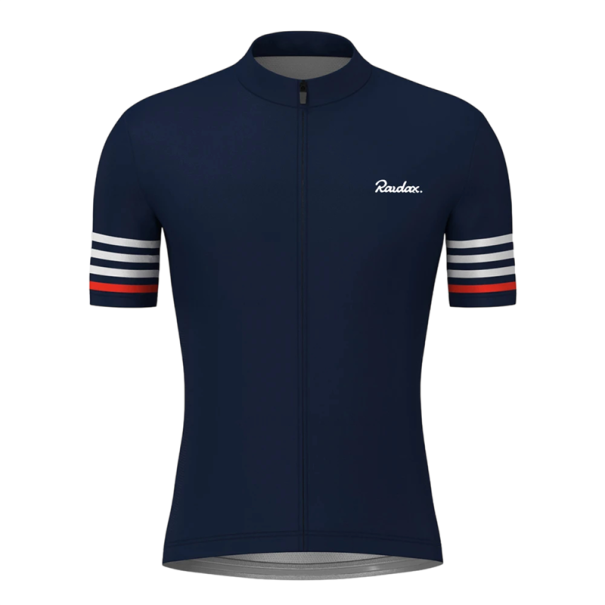 Pánský cyklistický dres s krátkým rukávem na zip pro cyklistiku, sport a volnočasové aktivity tmavě modrá XXS