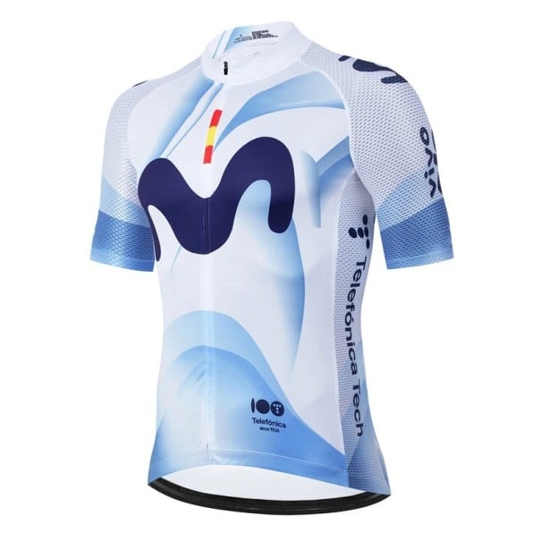 Pánský cyklistický dres s krátkým rukávem na zip, prodyšný a rychleschnoucí, pro cyklistiku a sport bílo-modrá XS