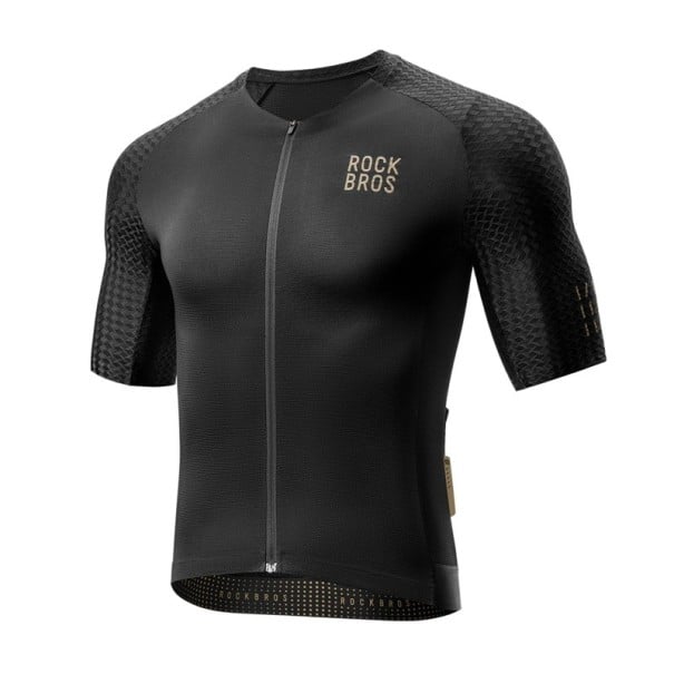 Pánský cyklistický letní dres s krátkým rukávem na zip pro cyklistiku, sport a venkovní aktivity černá XXS