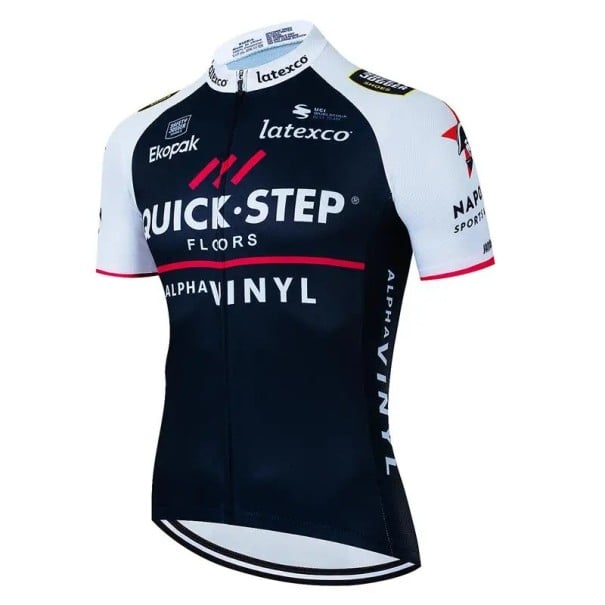 Pánský cyklistický letní dres s krátkým rukávem na zip se 3 zadními kapsami pro cyklistiku, sport a venkovní aktivity černo-bílá XS