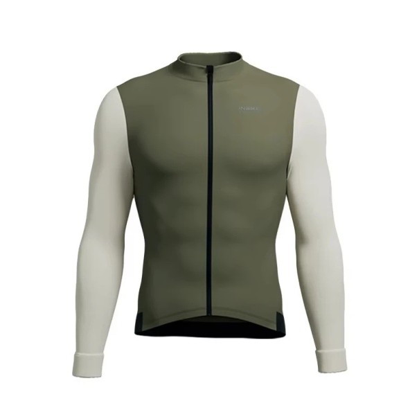 Pánský cyklistický sportovní dres s dlouhým rukávem na zip do chladnějšího počasí pro cyklistiku, sport a venkovní aktivity zelená XL