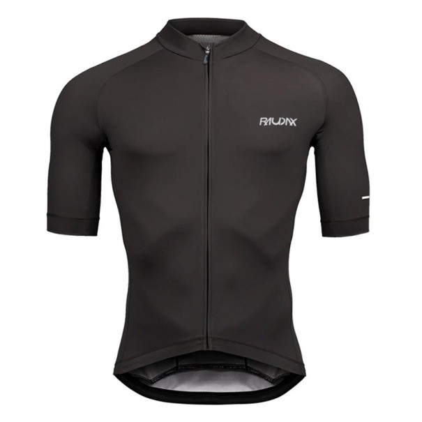 Pánský cyklistický sportovní dres s krátkým rukávem na zip se 3 zadními kapsami pro cyklistiku a sport tmavě šedá XS