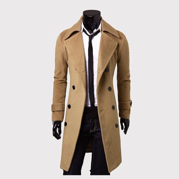 Pánský elegantní kabát - Béžový M