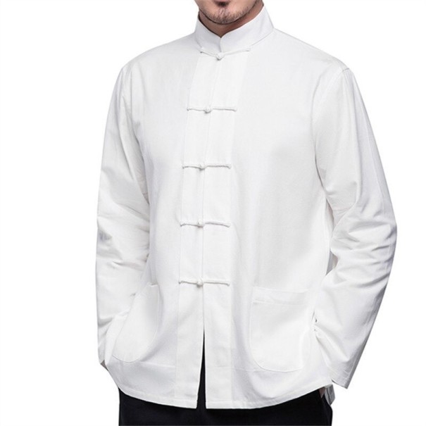 Pánsky kabát na Kung Fu a Tai Chi biela M