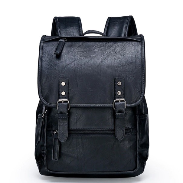 Pánsky kožený batoh E1157 čierna