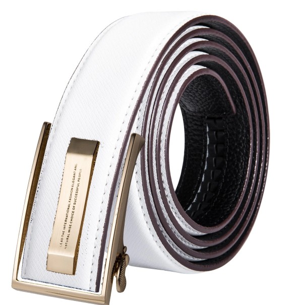 Pánský kožený pásek L362 bílá 130 cm