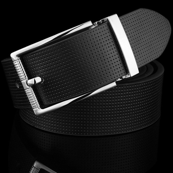 Pánský kožený pásek L420 černá 120 cm