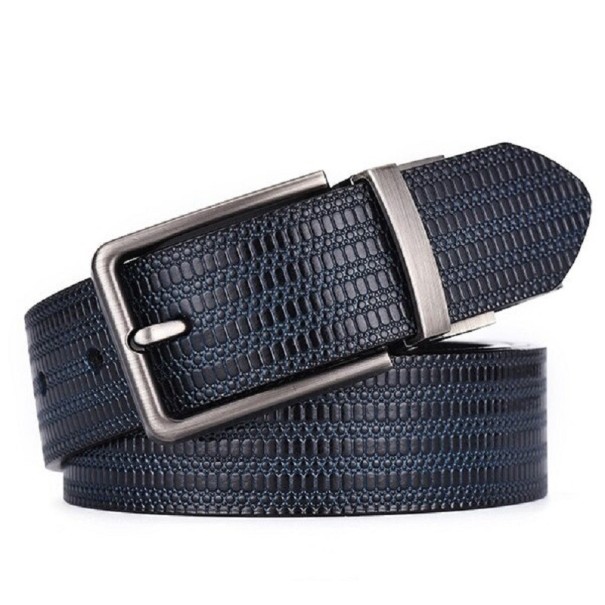 Pánský kožený pásek L464 tmavě modrá 115 cm