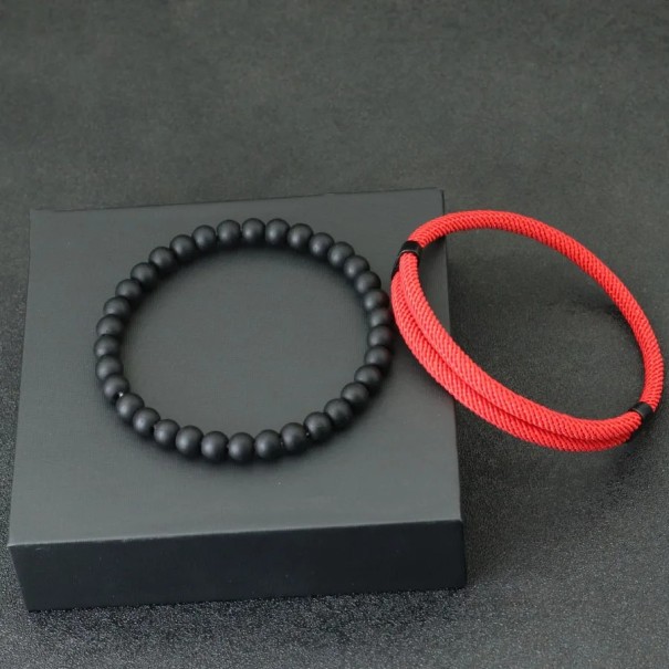 Pánský módní náramek nastavitelný 16-28cm Stylové pánské náramky nastavitelná velikost 16-28cm moderní design unisex sada 2 ks červená