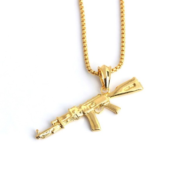 Pánsky náhrdelník s pištoľou D310 zlatá