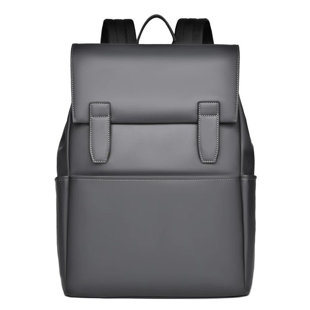 Pánský obdélníkový batoh 31 x 13 x 42 cm Polyester a syntetická kůže Městský batoh s klopou na přezky Pohodlný na každý den šedá