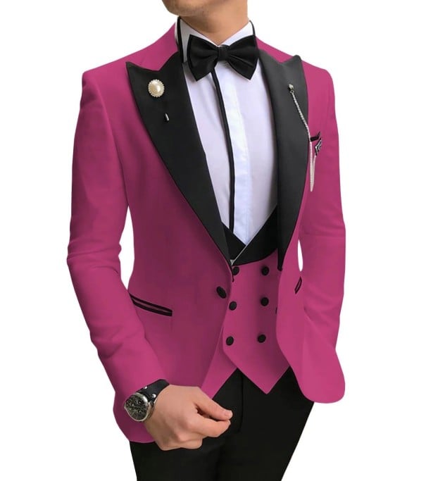 Pánský oblek F372 fuchsia XS