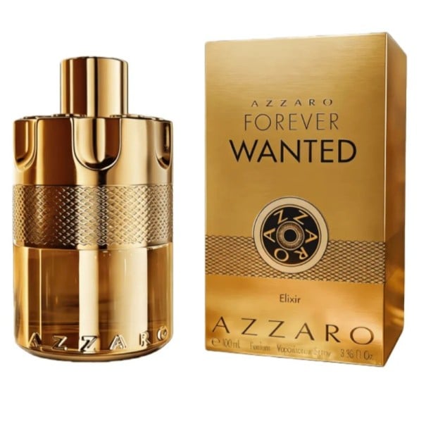 Pánský parfém AZZARO Forever Wanted Elixir 100 ml parfémovaná voda dlouhotrvající vůně zlatý flakon pro každodenní nošení i speciální příležitosti 1