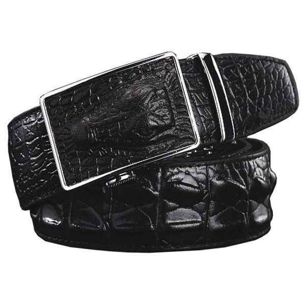Pánský pásek s krokodýlem L490 černá 105 cm