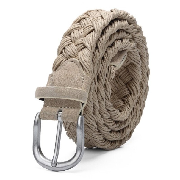 Pánský pletený pásek L426 béžova 100 cm
