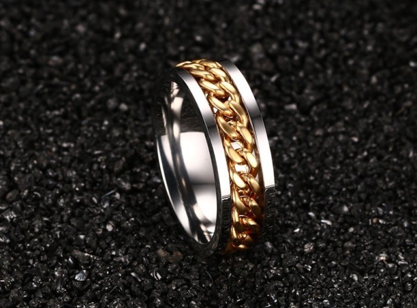 Pánsky prsteň reťaz J2225 zlatá 6