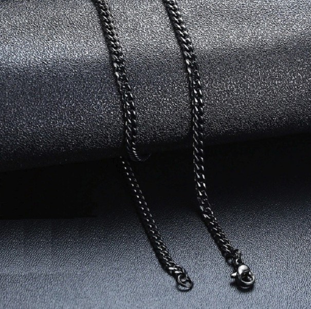 Pánský řetízkový náhrdelník D116 černá 45 cm 3 mm