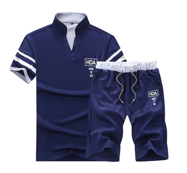 Pánský set - Tričko a kraťasy tmavě modrá XL